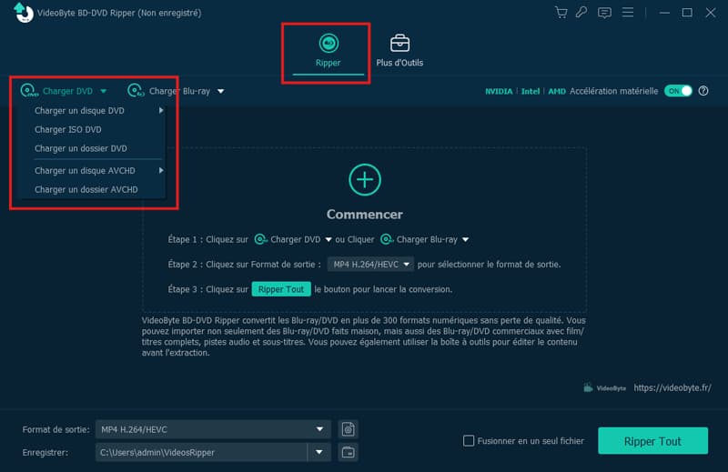Charger un disque DVD