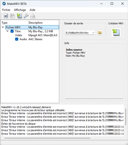 Cliquer sur Convertir DVD en MKV