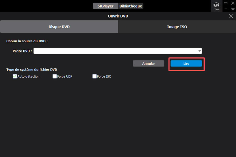 Choisir la source du DVD