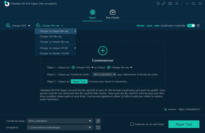 Charger un disque Blu-ray