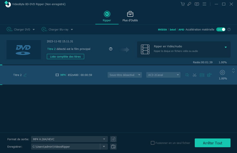 En train de ripper le disque