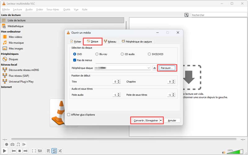 Copier un disque DVD protégé avec VLC