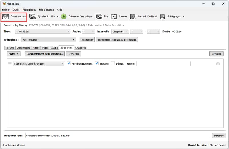 Ripper un disque DVD protégé avec HandBrake