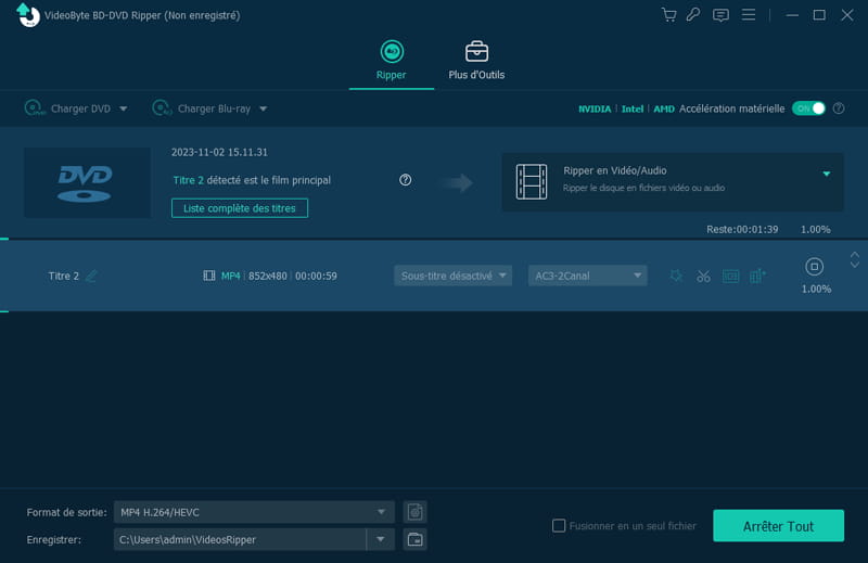 En train de ripper le disque