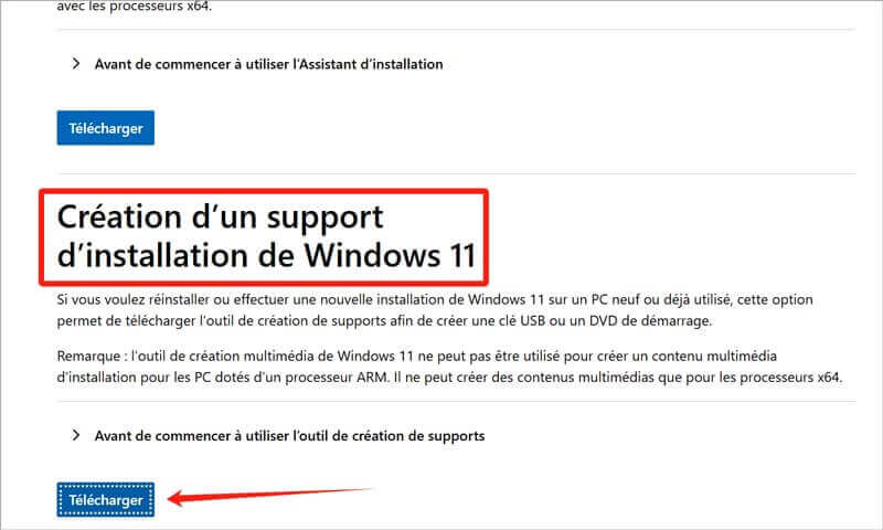 Création d’un support d’installation de Windows 11