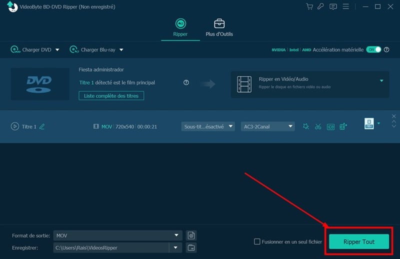 Lancer la conversion
