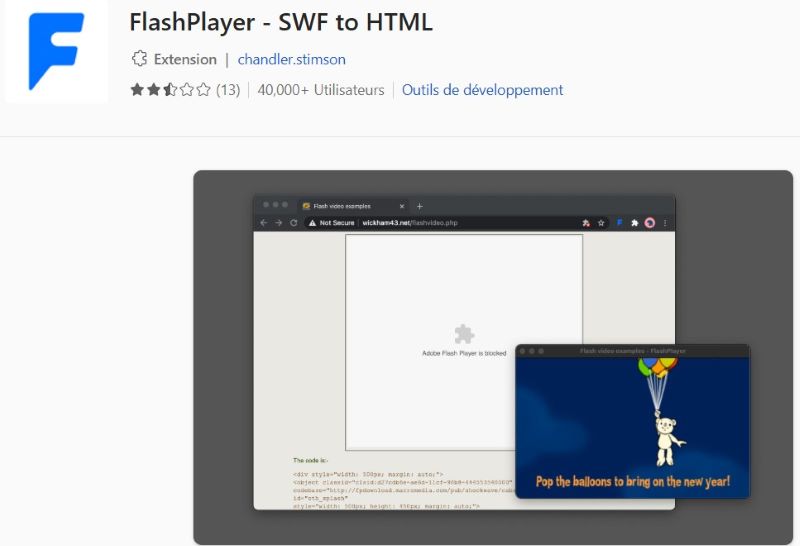 Plug-in Flash Player pour Microsoft Edge