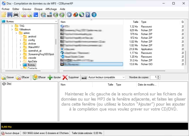 Choisir un fichier ISO