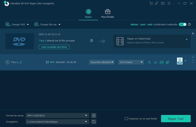 Charger un disque Blu-ray