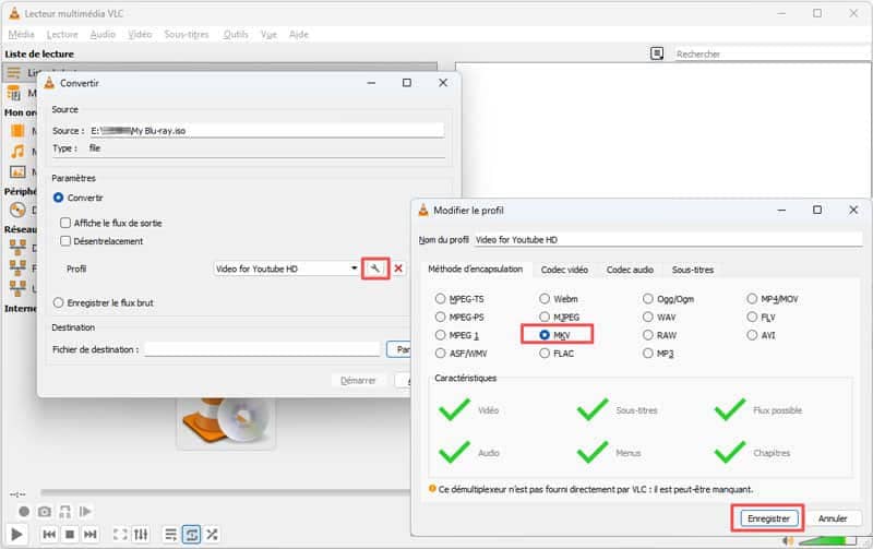 Modifier le profil MKV