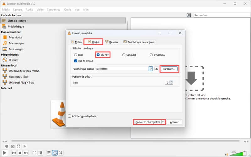 Ajouter un disque Blu-ray