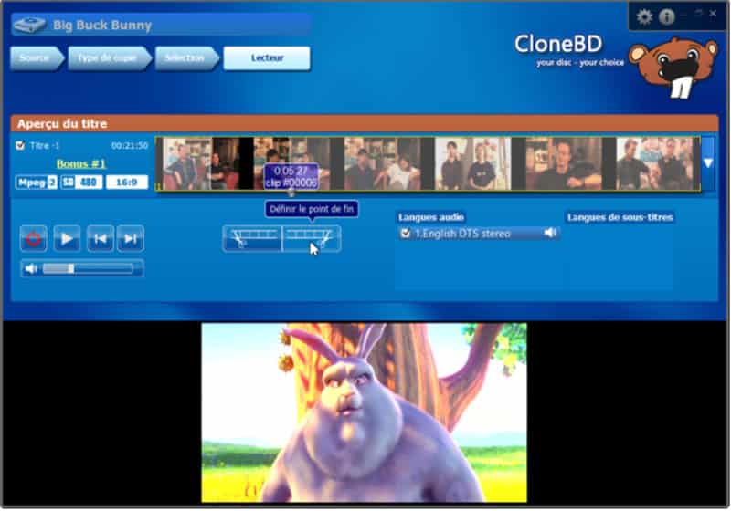 Sélectionnez les pistes audio et les langues des sous-titres