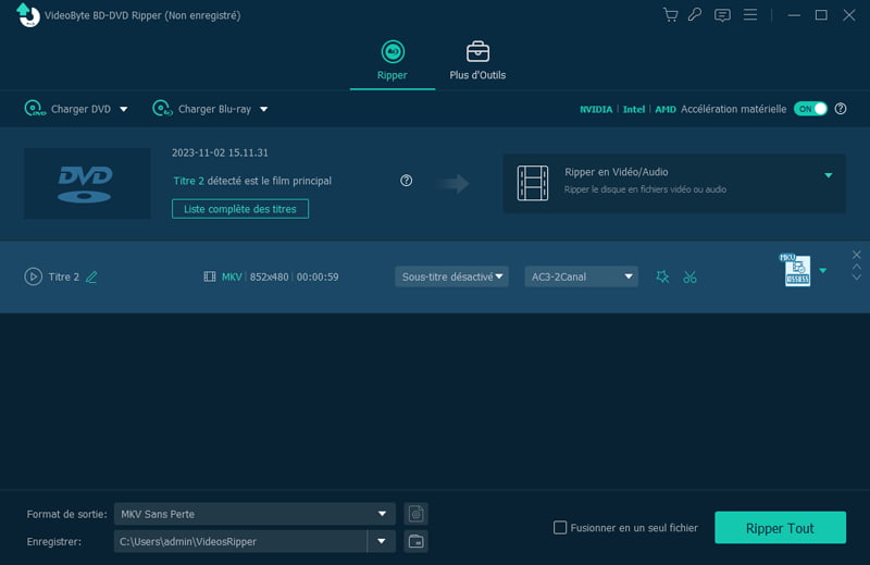 Cliquez sur Ripper Tout