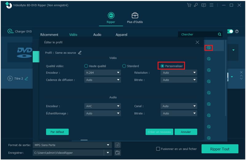 Définir les paramètres