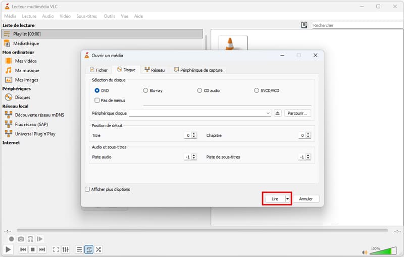 lecture dvd avec vlc