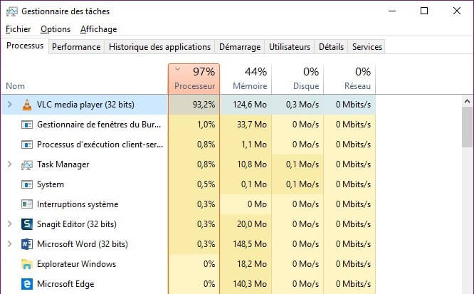 utilisation cpu vlc