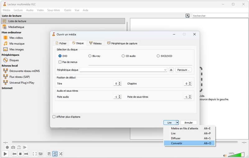 Cliquez ensuite sur Convertir