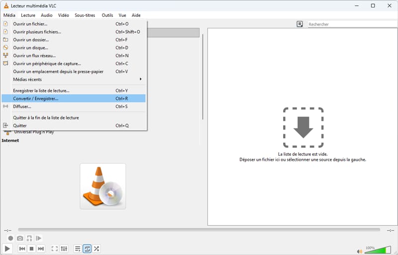 ajouter le fichier VOB en VLC