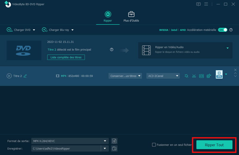 convertir VOB en MP4 avec VideoByte