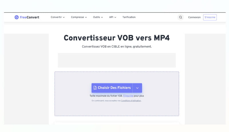 étape en FreeConvert
