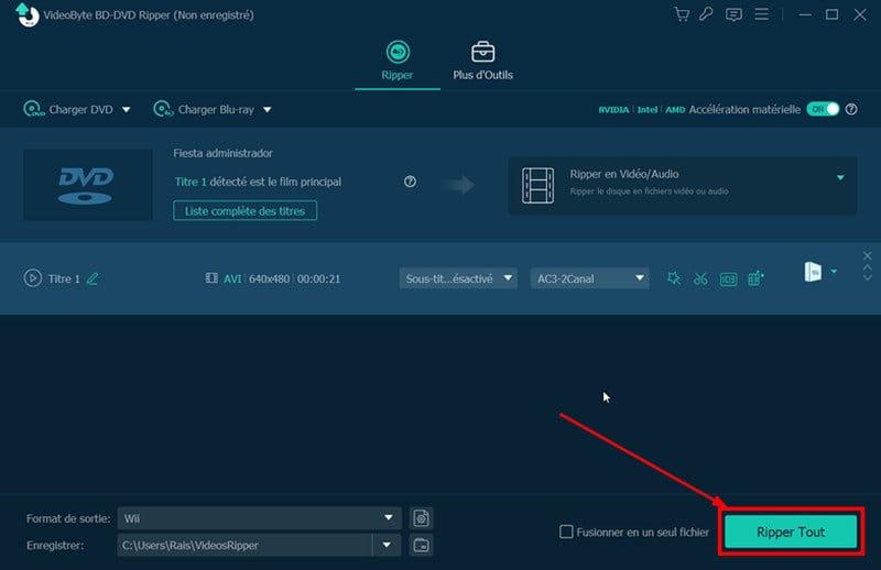 Lancer la conversion